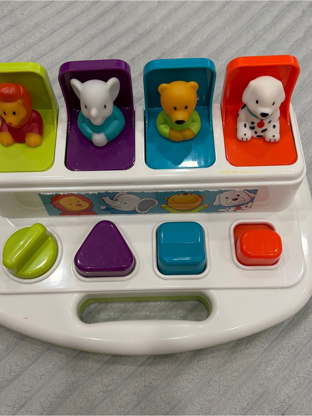 Animal Pop-Up Shape Sorter Toy - White with Multicolor Pop-Ups